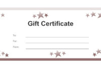 Gift Certificates With Fillable Gift Certificate Template Free