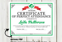 Girl Scout Perfect Attendance Certificate/Award Printable Throughout Perfect Attendance Certificate Template Editable