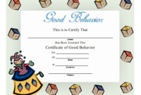 Good Behavior Certificate Printable Certificate Intended For Amazing Good Behaviour Certificate Templates