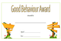 Good Behaviour Certificate Editable Templates 10 Best Pertaining To Best Physical Education Certificate 8 Template Designs
