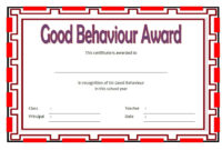 Good Behaviour Certificate Editable Templates 10 Best With Printable Pe Certificate Templates
