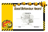 Good Behaviour Certificate Editable Templates 10 Best Within Printable Pe Certificate Templates