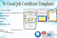 Good Job Certificate Template 9 Great Designs Inside Free Good Job Certificate Template