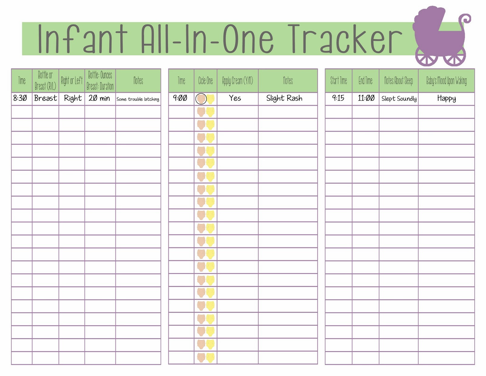 Guest Blogger From The Busy Bee Blog Baby Led Schedule Within Awesome Baby Log Template