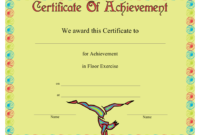 Gymnastics Floor Exercise Certificate Of Achievement With Regard To Gymnastics Certificate Template
