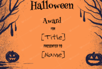 Halloween Award Certificates 5 Templates For Microsoft Word Within Halloween Costume Certificates 7 Ideas Free