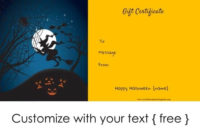 Halloween Gift Certificates With Regard To Free Halloween Gift Certificate Template Free