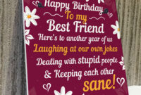 Happy Birthday Card Best Friend Birthday Gift Friendship In Printable Happy Birthday Gift Certificate