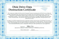 Hard Drive Destruction Certificate Template Templates Regarding Awesome Certificate Of Destruction Template