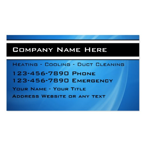 Heating Cooling Business Cards Zazzle Within Hvac Business Card Template
