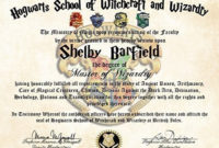 Hogwarts Diploma Template Carlynstudio For Harry Potter Certificate Template