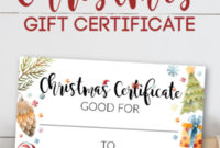 Holidays Productive Pete Inside Christmas Gift Certificate Template Free