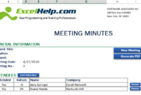 How To Automate Meeting Minutes Using Microsoft Excel And Regarding Amazing Outlook Meeting Template