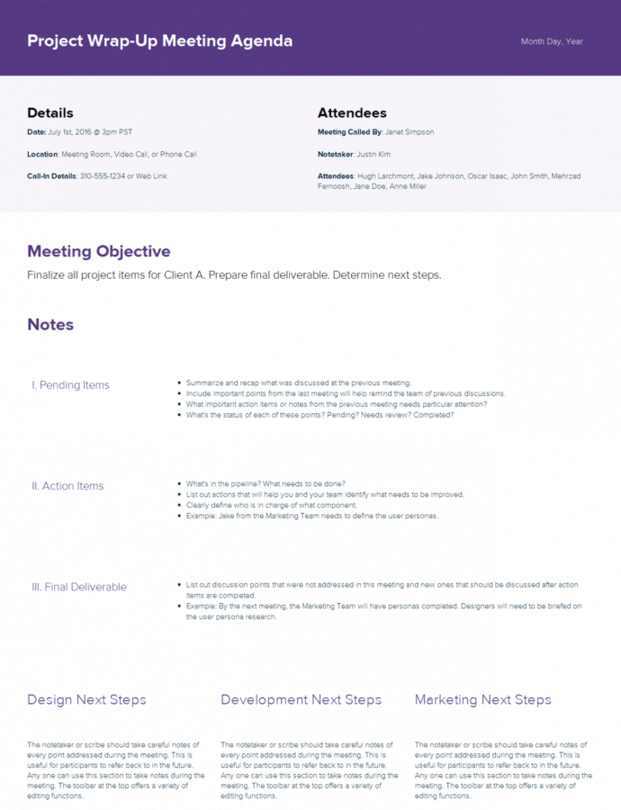 How To Create An Agenda Template Within Scout Committee Meeting Agenda Template