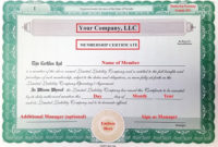 How To Fill Out A Stock Certificate » Applications In Pertaining To Best Llc Membership Certificate Template
