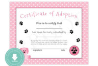 Instant Download Puppy Adoption Certificate Puppy Birthday Pertaining To Awesome Pet Adoption Certificate Template