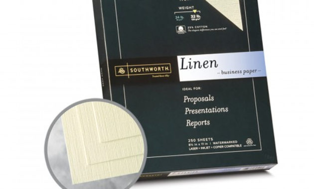 Ivory Paper 8 1/2 X 11 In 32 Lb Bond Linen 30 Recycled Regarding Southworth Business Card Template