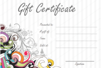 Jazzy Swirls Gift Certificate Template Throughout Awesome Tattoo Gift Certificate Template