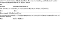 Jct Practical Completion Certificate Template Cumed In Construction Certificate Of Completion Template