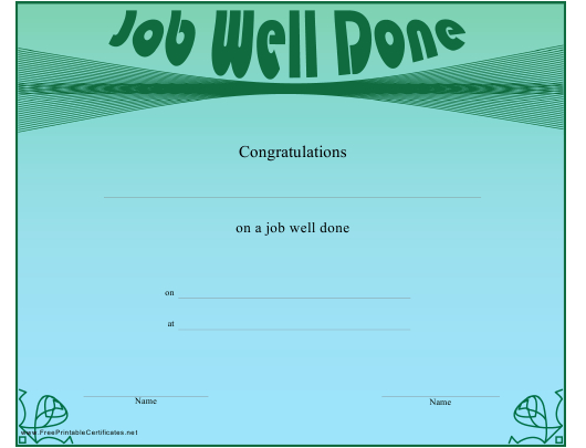 Job Well Done Certificate Template Download Printable Pdf Throughout Good Job Certificate Template