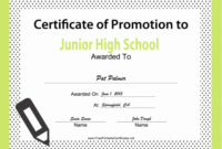 Junior High School Promotion Certificate Printable Certificate In Amazing Grade Promotion Certificate Template Printable