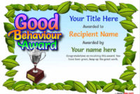 Junior School Certificates Free Certificate Templates Inside Printable Good Behaviour Certificate Template 10 Kids Awards