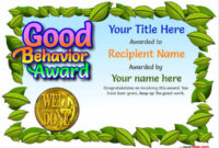 Junior School Certificates Free Certificate Templates Regarding Free Good Behaviour Certificate Editable Templates