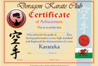 Karate Certificates Templates Free Carlynstudio With Regard To Awesome Martial Arts Certificate Templates