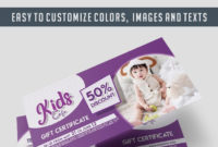 Kids Cafe Free Gift Certificate Psd Template With Kids Gift Certificate Template