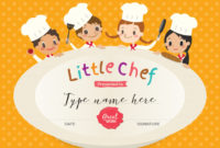 Kids Cooking Class Certificate Design Template Vector Inside Chef Certificate Template Free Download 2020