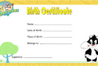 Kitten Birth Certificate Template 10 Best Designs Inside Printable Stuffed Animal Birth Certificate Template 7 Ideas
