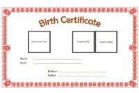 Kitten Birth Certificate Template 10 Cute Designs Free Pertaining To Birth Certificate Templates For Word