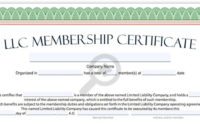 Llc Membership Certificate Free Limited Liability Within Download Ownership Certificate Templates Editable