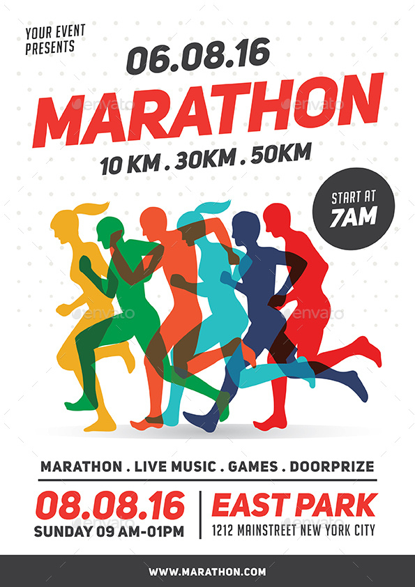 Marathon Event Flyer Templatevectorvactory Graphicriver With Regard To Marathon Certificate Template 7 Fun Run Designs