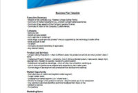 Marketing Plan Executive Summary Template 16 Free Pdf Pertaining To Executive Summary Of A Business Plan Template