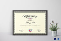Marriage Certificate Design Template In Psd Word For Certificate Of Marriage Template