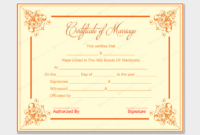 Marriage Certificate Template 22 Editable For Word Pertaining To Quality Marriage Certificate Editable Template