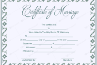 Marriage Certificates Word Document Templates Pertaining To Certificate Of Marriage Template