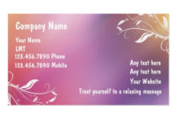 Massage Business Cards Zazzle Within Massage Therapy Business Card Templates