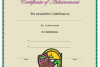 Mathematics Printable Certificate Throughout Quality Math Achievement Certificate Templates