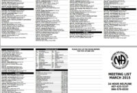 Meeting List Generator Narcotics Anonymous With Printable Na Meeting Format Template