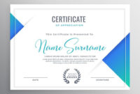 Minimal Blue Triangle Certificate Template Design In Art Award Certificate Free Download 10 Concepts