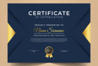 Modern Certificate Of Appreciation Template Premium Vector Throughout Awesome Anniversary Certificate Template Free