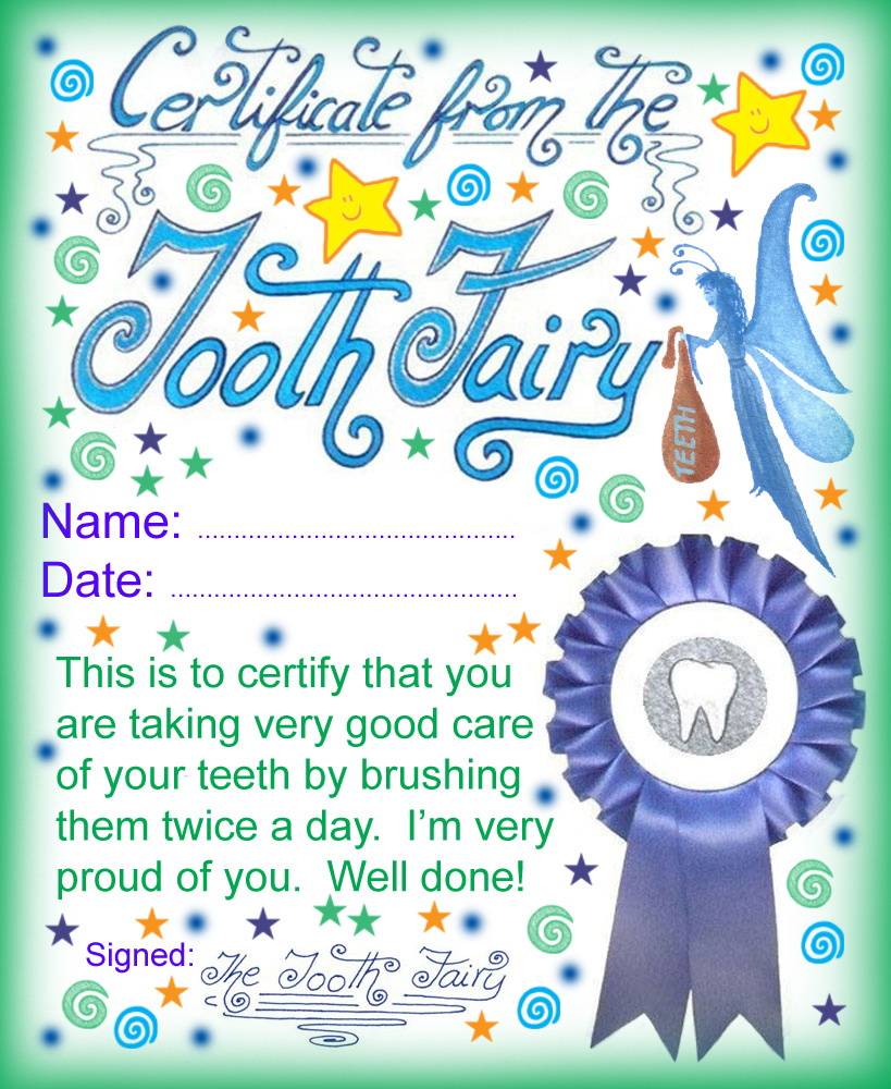 Modern Tooth Fairy Certificates Rooftop Post Printables For Well Done Certificate Template