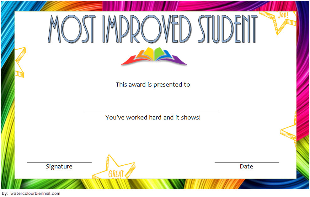 Most Improved Student Certificate 10 Template Designs Free Intended For Star Student Certificate Templates