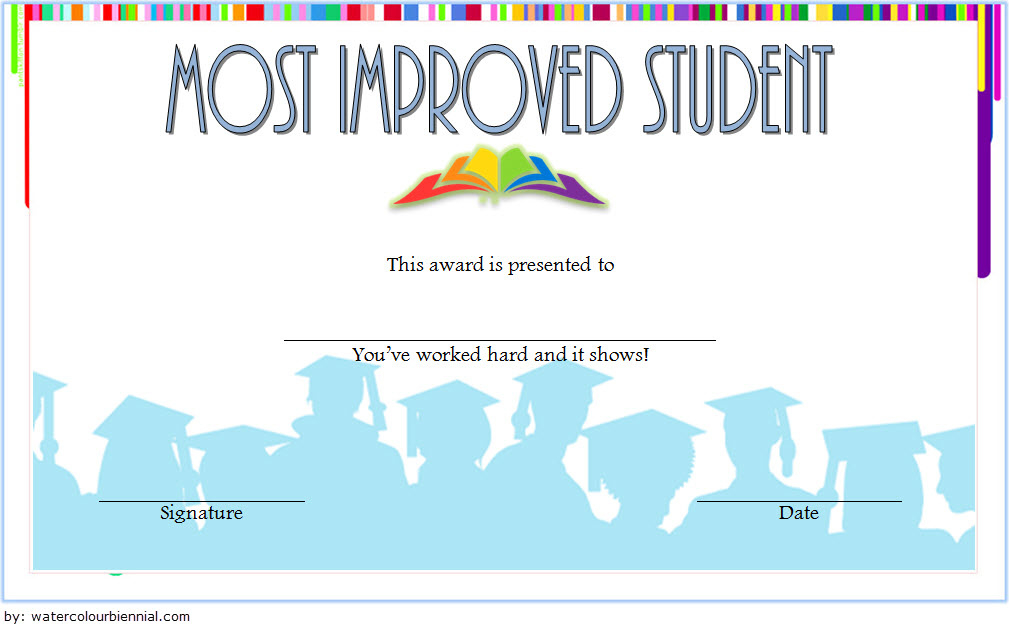 Most Improved Student Certificate 10 Template Designs Free Intended For Volunteer Of The Year Certificate 10 Best Awards