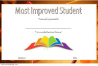 Most Improved Student Certificate 10 Template Designs Free Pertaining To Certificate Of School Promotion 10 Template Ideas
