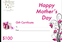 Mothers Day Gift Card Gift Cards For Free Mothers Day Gift Certificate Templates