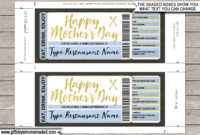 Mother'S Day Restaurant Gift Certificate Template For Mothers Day Gift Certificate Template