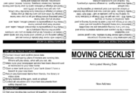 Moving Checklist Pertaining To Moving Company Business Plan Template